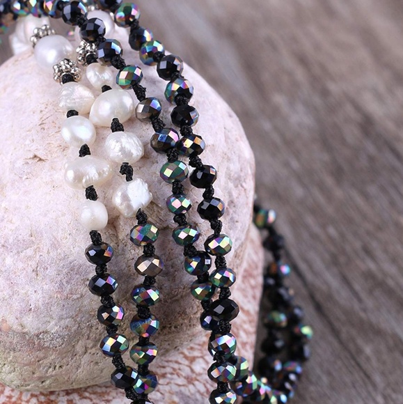 🆕 Long Beaded Tassel Necklace - Picture 2 of 8